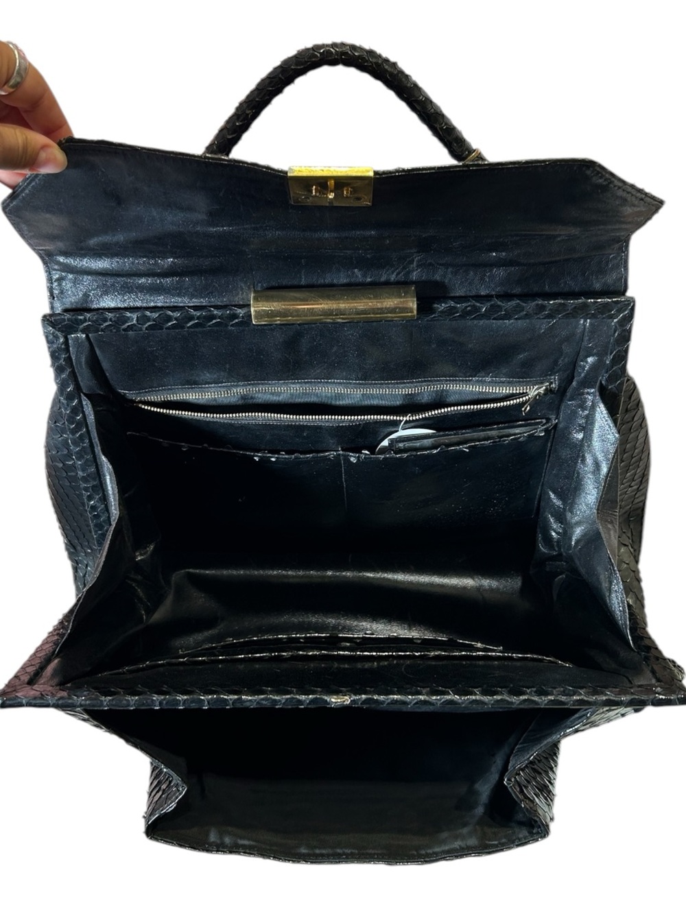 Vintage 1960s Python Oversized Handbag - Picture 5 of 6